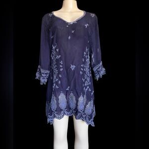 Johnny Was Purple Lace Tunic